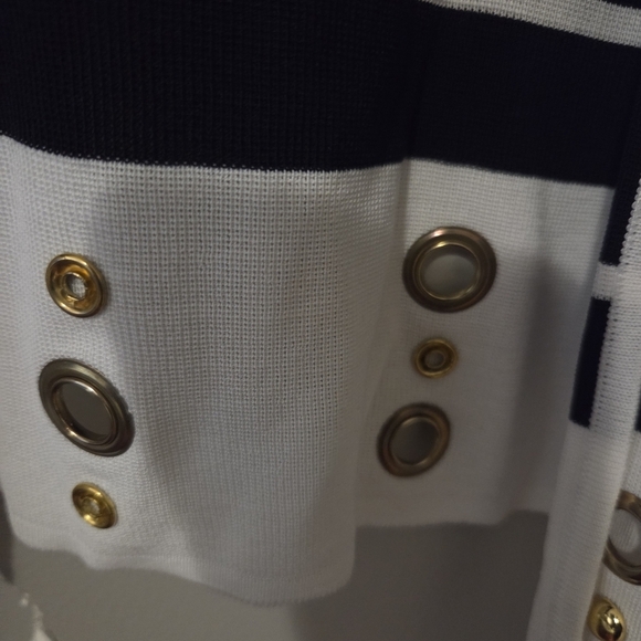 Ming Wang Women's Blue/White Blazer Cardigan.  Size XL Preppy Office Classic - Picture 5 of 8